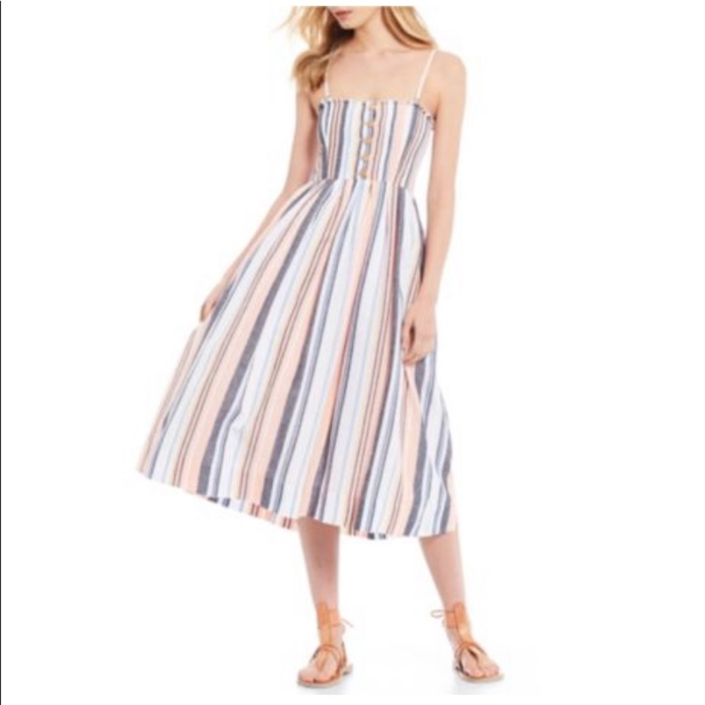 Free People Lilah Pleated Strapless MIdi Dress
